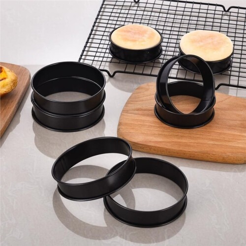 Conjunto de 24 Peças de Anéis para Muffin Inglês, Anéis para Crumpet Antiaderentes de 3,15 Polegadas + 4 Polegadas, Anéis de  de Aço Inoxidável 1