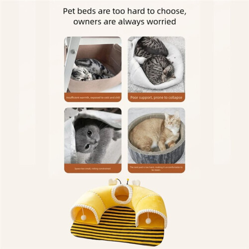 Comfortable Cats Tunnel Pet House for Small Animals Washable Fabric Capacious Multiple Pet 2