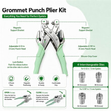 Grommet Tool Kit Leather Hole Punch Plier with 360 Sets Color Metal Eyelets for DIY Fabric Canvas  Projects