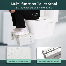 Faltbarer Toilettenhocker, 7" Hocktoilette für Erwachsene, Tragbarer Rutschfester Badezimmerhocker für Reisen
