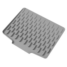 Alfombrilla de Secado de Platos de Silicona con Diseño Inclinado, Drenaje Rápido, Almohadilla Antideslizante para Secar Platos y Cristalería en la