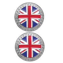 2St Zilveren Metalen Uk Flag Auto Sticker Voor Bumper &