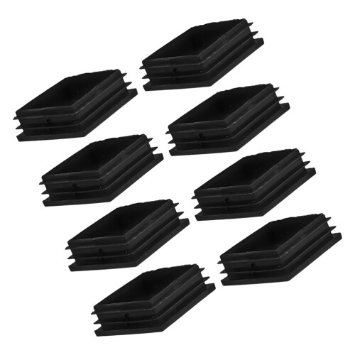 8St Stevige Zwarte Plastic Vierkante Buisdop Antislip Eindkap