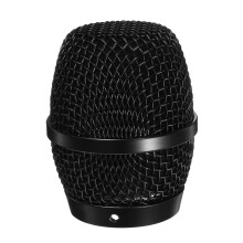 1 Handheld Microfoon Grill Cover Met Metalen Windscherm Zwart