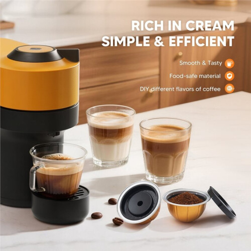 Double Espresso Reusable Coffee Pod, for  Vertuo Next,Coffee Capsule Shell Reusable Filter 150ml 2