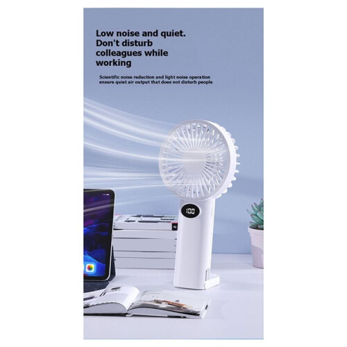 Portable Handheld Small Fan LCD Display with 6-Speed Wind Power Handheld/Vertical Multi-Purpose Small Fan Deep