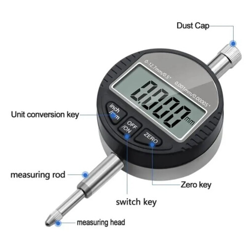 0.001mm Electronic Dial Indicator Gauge 0-12.7mm Waterproof Professional Digital Dial