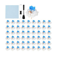 Blauwe Clicky Toetsenbordschakelaars, 3Pin MX Compatibel Tactiel Set voor DIY 3D Geprinte Toetsenborden, Inclusief Puller & Reinigingskit