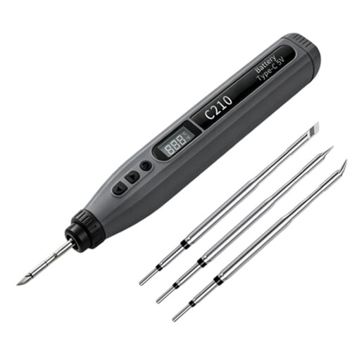 Rechargeable Wireless Soldering Iron Kit Digital Adjustable Temperature Cordless Solder Pen with Multiple Soldering Tips 2