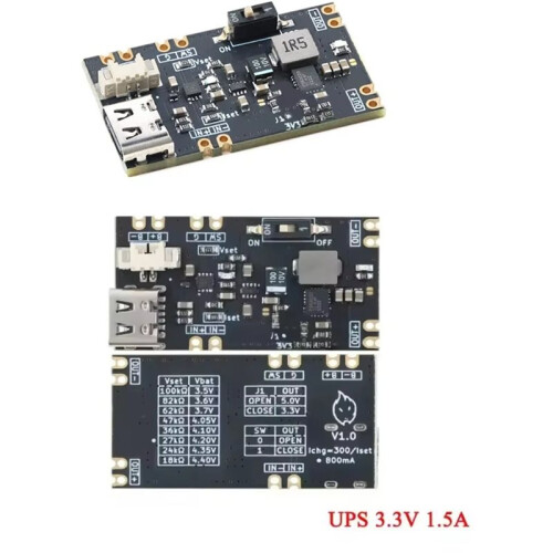 3.3V 5V Output Microcontroller UPS Uninterruptible Power Supply Module 1.5A/1A Lithium Battery Charging Board 3.3V 1