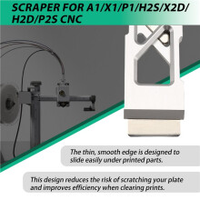 Skrapa för A1/X1/P1/H2S/X2D/H2D/P2S CNC All-Metal Skrapblad Värmd Säng Skrapa 3D Skrivartillbehör