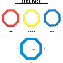 3Pcs Agility Rings for Sports & Fitness Step Training, Non-Slip Speed Training Rings for Basketball Soccer Street Dance