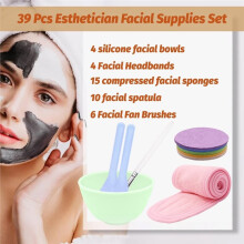 39 Stuks Esthetische Gezichtsbenodigdheden Set Gezichtsbenodigdheden Set voor Moddercrème, Make- Peeling, Gezichtsreiniging