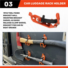 1Pcs Tool Fixing Bracket Wall Mounting Bracket Shovel Ax Quick Release Clamp Shovel Bracket for Car RV Boat Orange