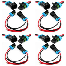 4 Packung Metri-Pack 2-Pin 30 Amp, 280-Serie-Multifunktionssteckverbinder (Männlich auf Weiblich, Pigtail 12GA)