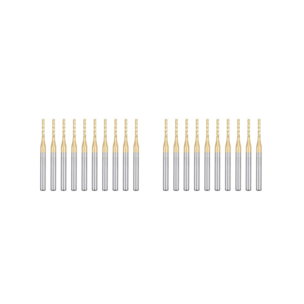 20PCS Titanium Coat Carbide End Mill Engraving Milling Cutter CNC Router Bits for PCB Machine, 1/8 Inch Shank 1.5Mm-image-OPC-PWJ6WJD-NEW