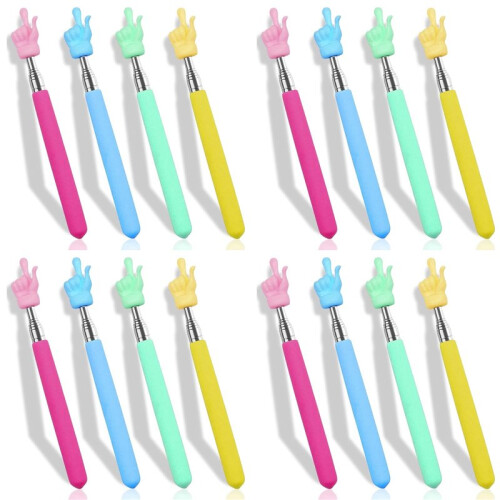 16PCS Retractable Teacher Pointer for Classroom Kids Reading,  Extendable Hand Pointer Finger Pointer Stick