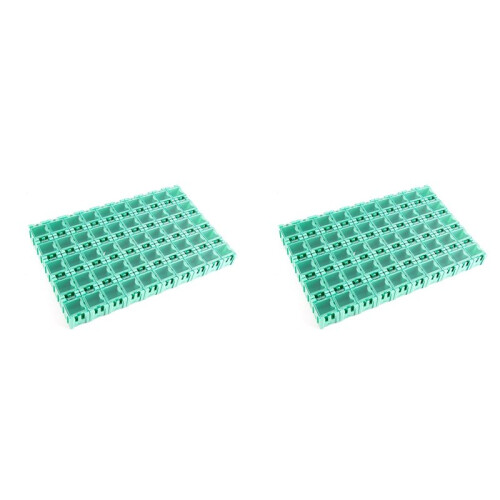 2X SMD SMT Electronic Component Container  Storage Boxes Kit Green