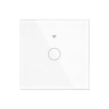 Interruptor de Luz Inteligente Tuya Matter WiFi Padrão da UE Interruptor Inteligente de 1 Via Painel de Toque de Vidro Controle Remoto Por APP Voz