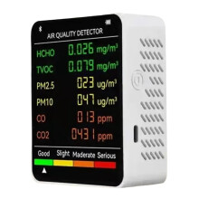 3X 6 In 1 Multifunzionale Tester Della Qualità 'Aria Display LCD Casa Interno Ufficio Montato A Parete Tester Della Qualità 'Aria