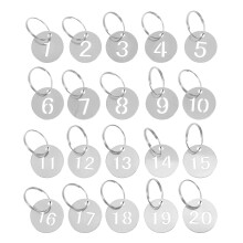 20St Duurzame Rvs Nummerlabels Met Hangoor Voor Gemakkelijk Sorteren