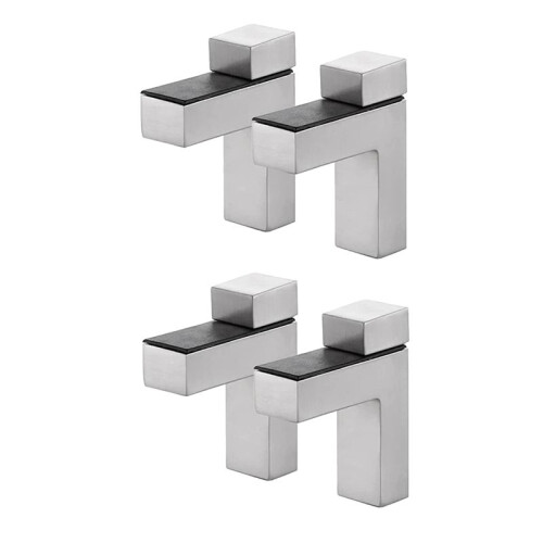 4Pcs Solid Metal Adjustable Wood/Glass Shelf Bracket Wall Mount, Brushed Silver