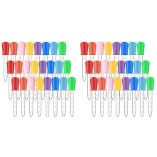 48 Pack Liquid Droppers, 5Ml Silicone and Plastic Clear Medicine Eye Dropper with Bulb Tip for Kids Crafts Mold,8 Colors