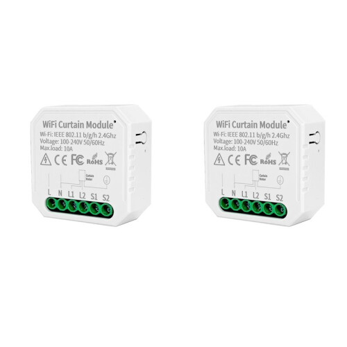 2X Tuya WIFI  Curtain Module  APP Remote Control 100-240VAC for Alexa  Home Voice Control