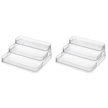 2X 3 Tier Desktop Perfume Shelf PET Cosmetic Organizer Perfume Storage Rack Doll Display Stand
