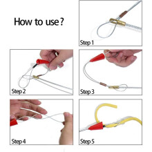 2X Fiberglass Running Electrical Wire Cable Pulling Fish Tape Kit with 5 Different Attachments and Fish Tape Tool