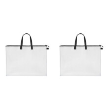 2X Kunstportfolio-Tas met Handvat en Rits, Vinyl Mesh Maporganizer voor Prikborden, Plakboeken, Posters, 19x25 Inch