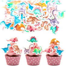 Edible Cake Toppers Dinosaur Decorations Set 50 Pieces for a Party — edible dinosaur toppers, cake decorations