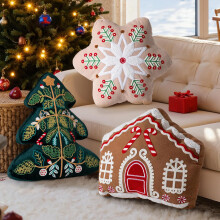 Christmas Plush Decorative Soft Pillows Set of 3 Pieces 40x40 cm — christmas pillow set, christmas decorations