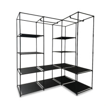 Corner Wardrobe with 2 Rails and 12 Shelves