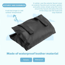 Insulated Outside Tap Cover Winter Frost Protector Outdoor Weather Jacket Garden Faucet Cover Leather Black