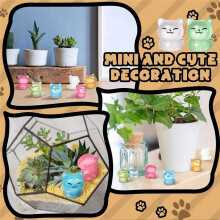 60 Pcs Luminous Miniature Cat Figurines Resin Cute Small Cat Figures Glow in the Dark Resin Animals Cat