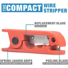 ICP-240 Cable Stripper for AWG 12 to 4/0 Round Cables, Radial Wire Stripper with 2 Extra Blades