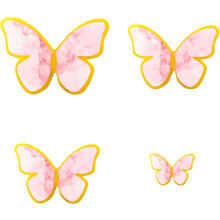Toppers para Tartas Cupcakes Decoración Mariposas Set 55 Piezas Rosas — decoracion reposteria