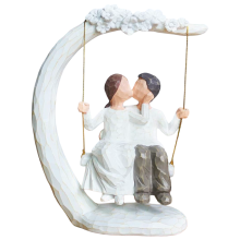 Figurines d’un couple amoureux romantiques, peintes à la main, 23 cm, cadeau, décoration — statue couple amoureux