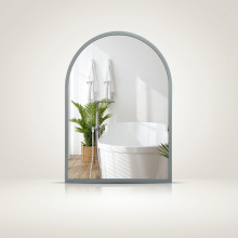 HLFMVWE Arched Wall Mirror in an Aluminum Frame for Bathroom 40x50 cm — bathroom mirror, wall mirror, aluminum mirror