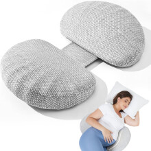 Coussin de grossesse en mousse à mémoire de forme confortable stable gris 76x40x10 cm — oreiller maternité