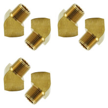 Raccordo per Tubo In Ottone A Gomito da 45 Gradi, Maschio NPT da 1/8 di Pollice X Femmina NPT da 1/8 di Pollice, Confezione da 6