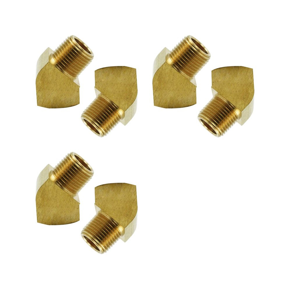 45 Degree Street Elbow 1/8 Inch Npt Male X 1/8 Inch Npt Female Brass Pipe Fitting Pack Of 6 6033858643789