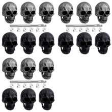 18pcs Skull Rivets Studs for Clothing, Gothic Style Skull Buttons Screws with Drilling Tool, 3D Skeleton Pins