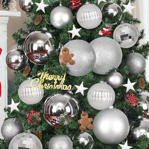 Große Christbaumkugeln 15 cm Set 4 Stück Festlich Unzerbrechlich Silber — weihnachtskugeln, große kugeln 1
