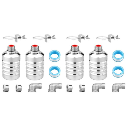 4pcs Water Float Valve, Stainless Steel Automatic Water Level Control Float Valve 1/2in and 3/4in Connection Types