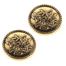 2St Vintage Button Covers Met Rozenmotief En Dames Overhemd
