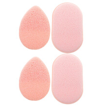 2Sets Roze Spons Gezichtsexfoliator Met Handschoen Design Voor Vrouwen
