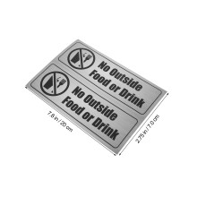 8St Zelfklevende Zwarte Sticker Verbod Buiten Eten PVC