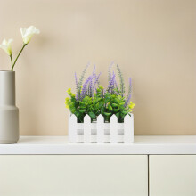 1X Violet Kunstlavendel Plant Pot Voor Langdurige Schoonheid